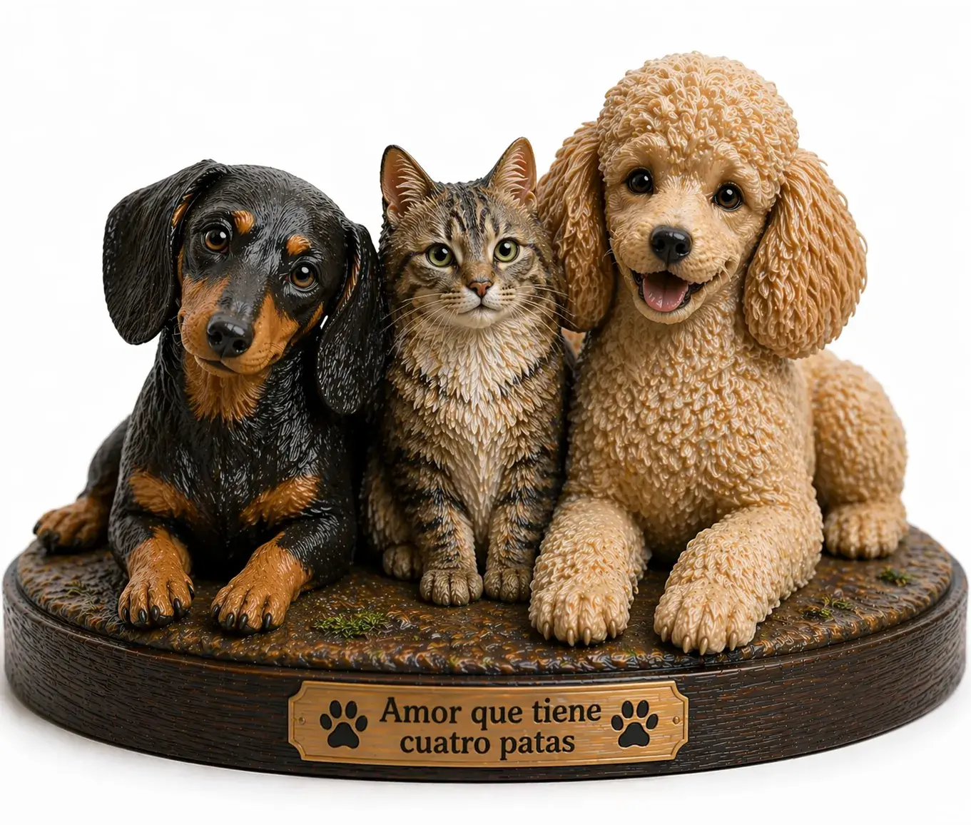 figura mascota dos perros un gato impresion 3d