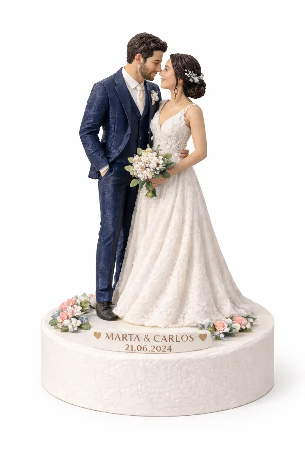 Figura 3D personalizada de boda — pareja de novios