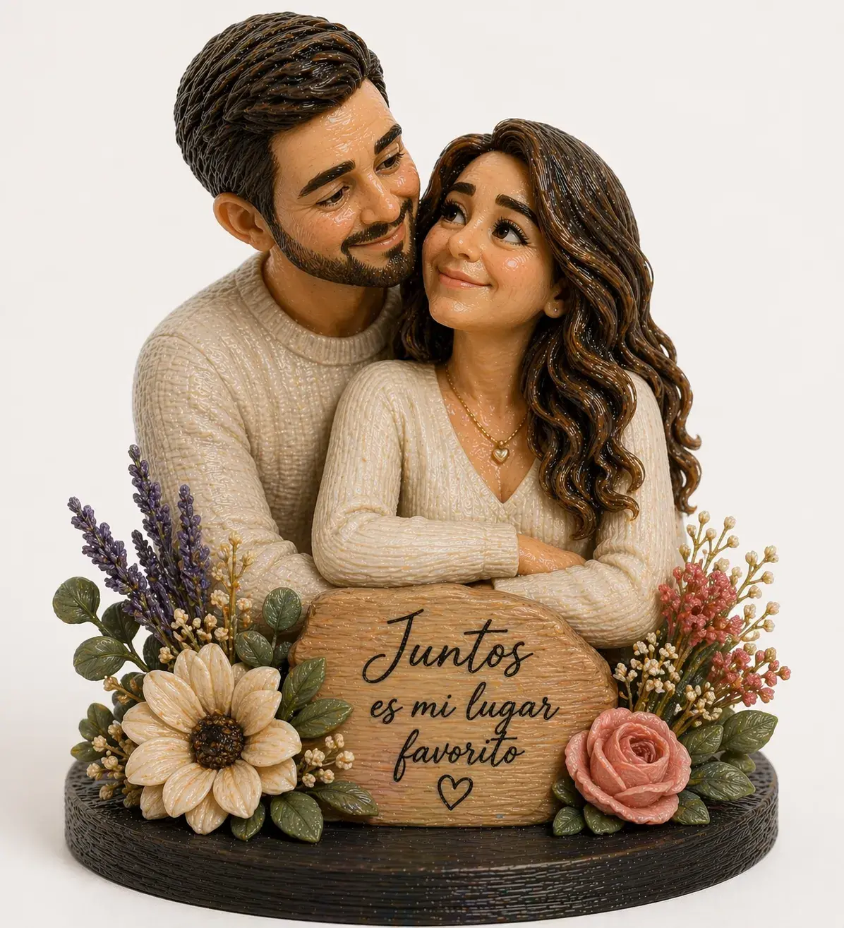 Figura 3D personalizada de novios para boda