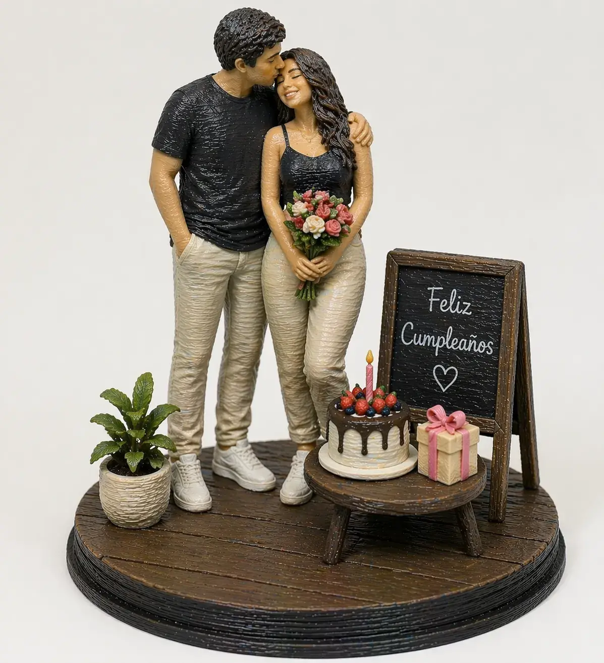 Figura 3D personalizada de pareja de novios