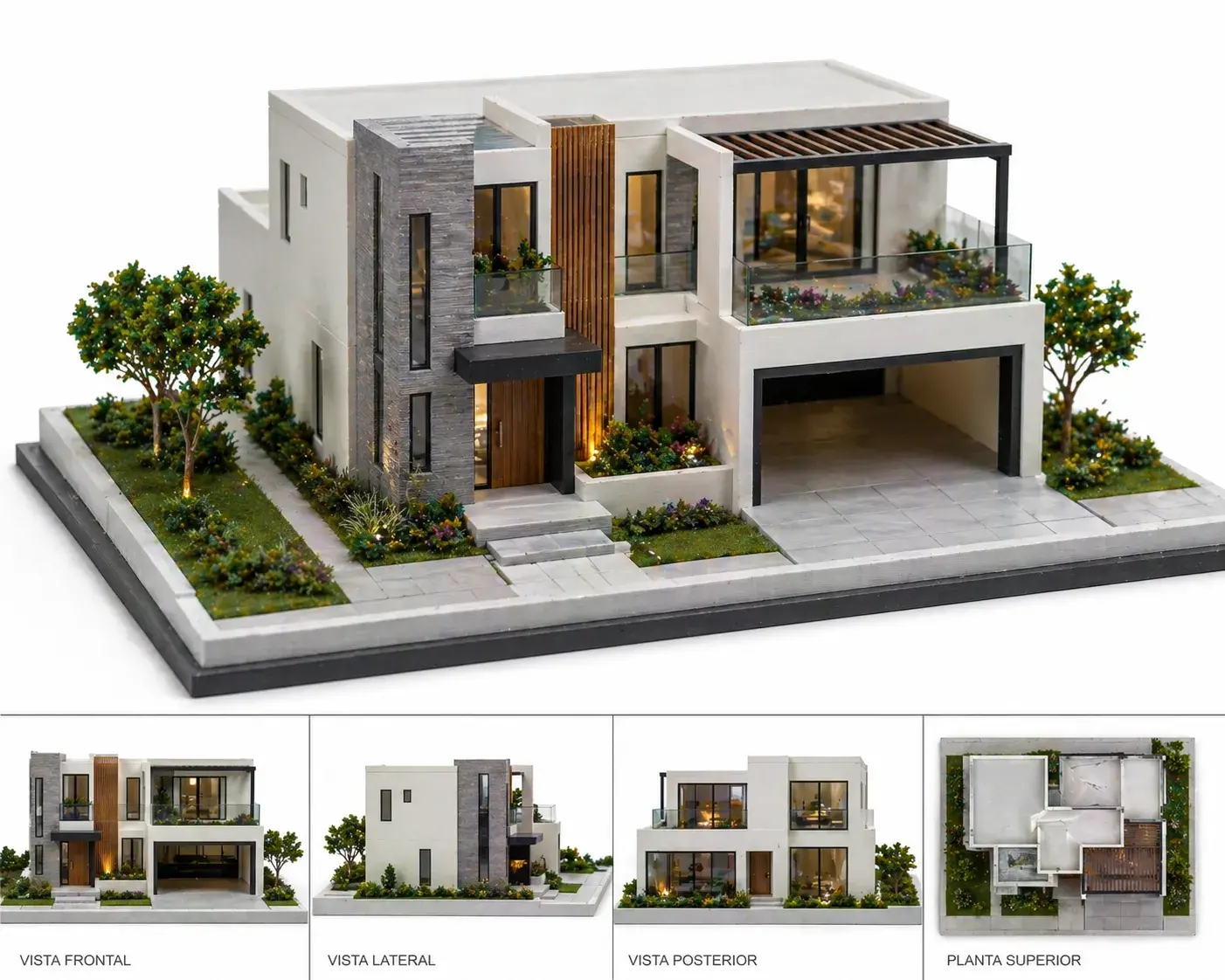 Maqueta de edificio singular en 3D a todo color